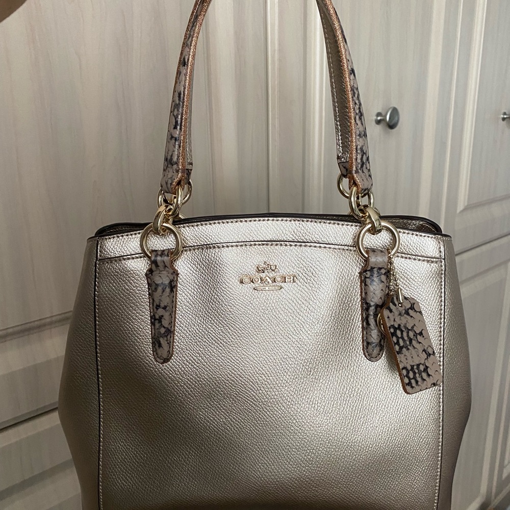 NEW Authentic COACH Metallic Leather Purse-